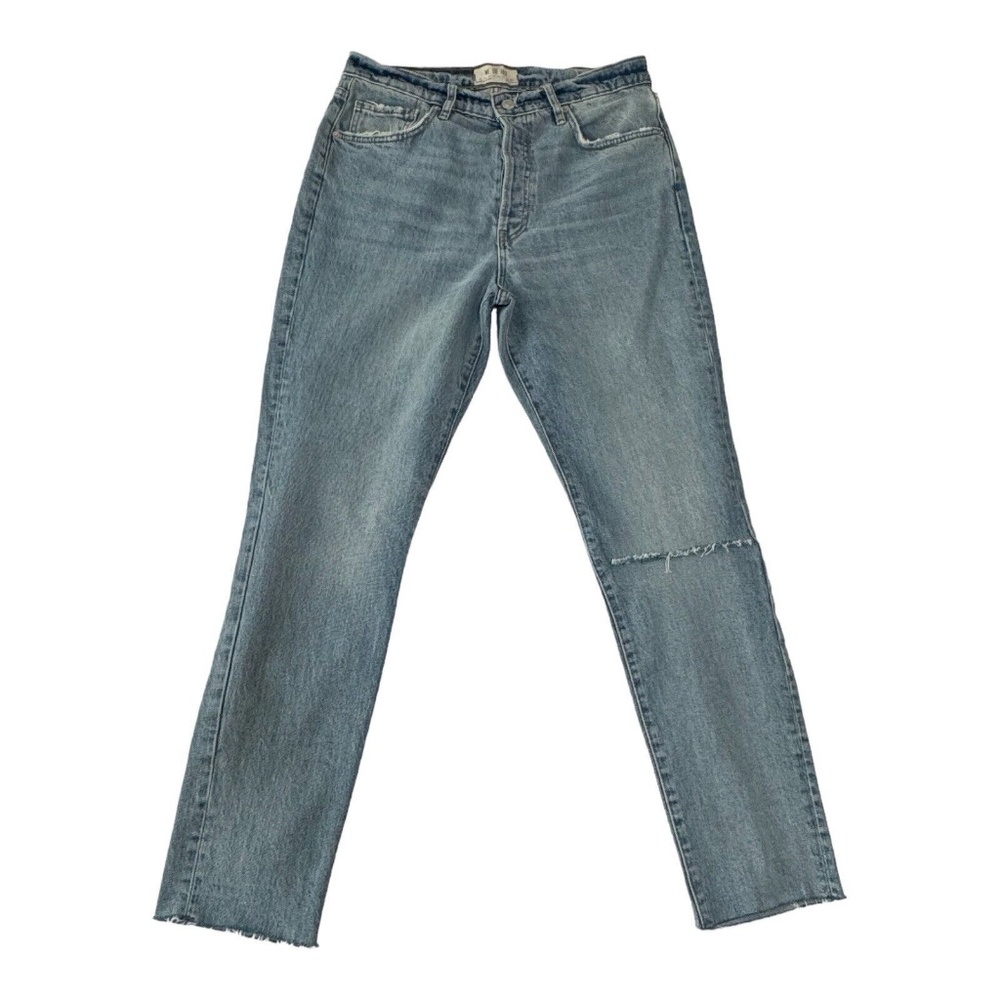 Free People High Rise Skinny Ripped Knee Denim Jeans Size 31